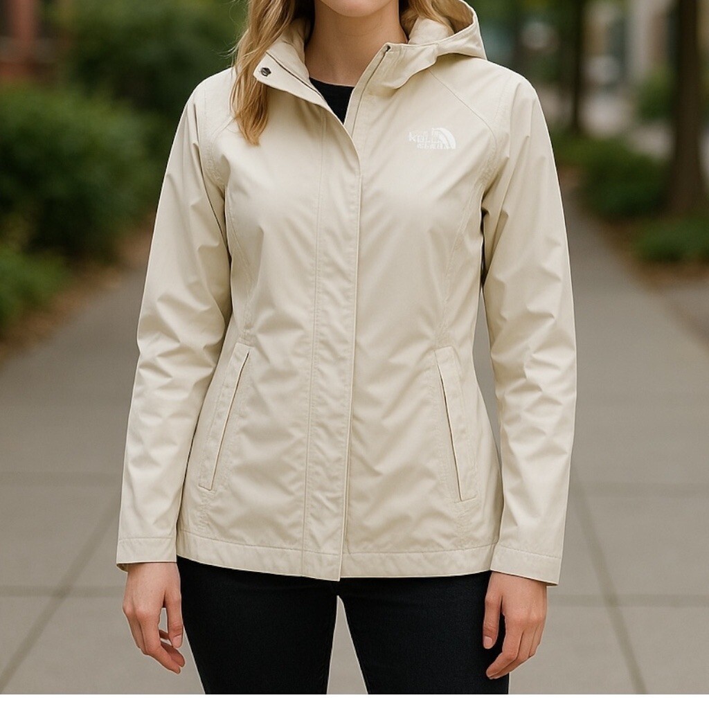 The North Face | Hyvent Women's Waterproof Hooded White Jacket Full Zip Size Sm