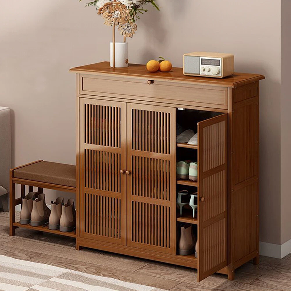 Wooden cabinet on sale for shoes