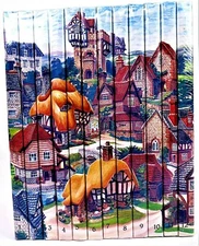 "THE BULL & BUSH" Pantomime David Winter Cottages 12 Volume Set - Factory Sealed