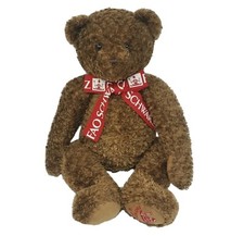20" FAO SCHWARZ 2003 BROWN TEDDY BEAR RED BOW HOLIDAY STUFFED ANIMAL PLUSH TOY