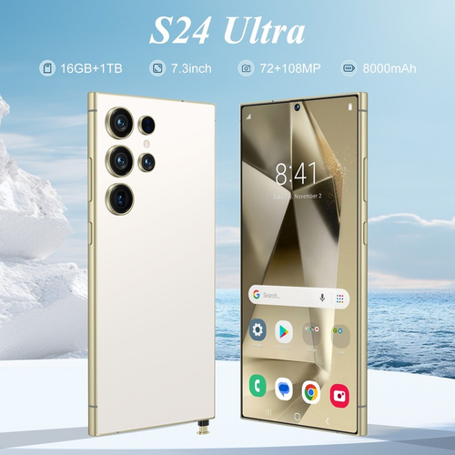 New S24 Ultra Factory Unlocked 7.3" Smartphone 5G Android 13 RAM 6GB ROM128G Gif - Picture 3 of 26