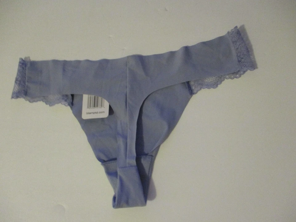 B.Tempt'd by Wacoal Tanga Sin Costuras Ribete Encaje Panty Mujer Talla M Ropa Interior Azul Foto 2 de 4