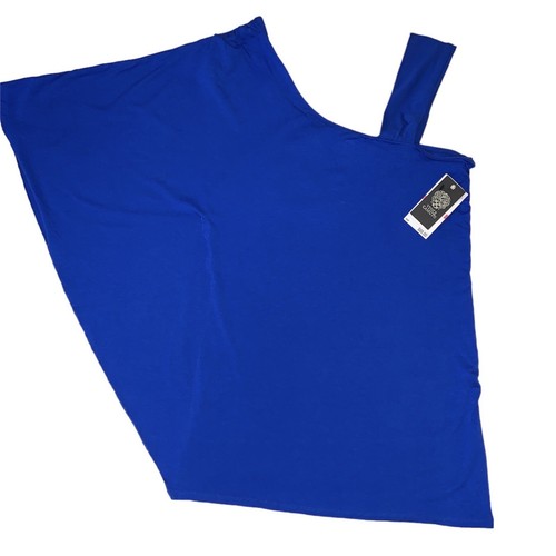 Vince Camuto Damen Bluse Blau Asymmetrisch Cold Shoulder Gr. XS Stretch Neu - Bild 6 von 9