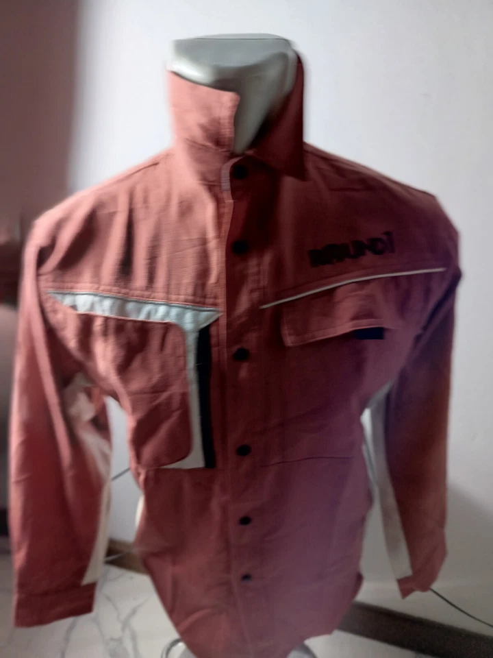 KURODARUMA Japan Work Jacket Collar Long sleeve Staff Jacket Button Up Red | XL - Image 4 of 4