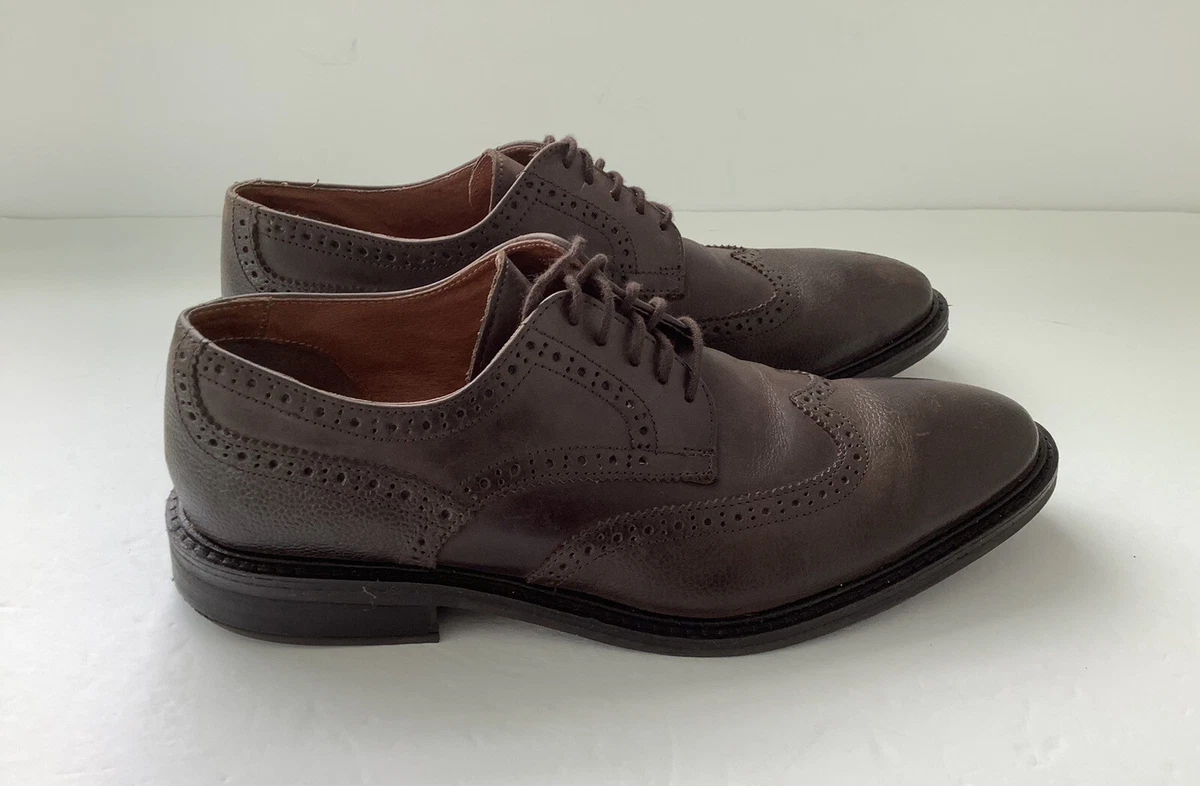 Joseph Abboud Men\'s Tan Leather Round Toe Wing Tip Lace Up Dress Shoes Size 12D Joseph Abboud Men Dar Brown Leather Wingtip | Mercari main image 3