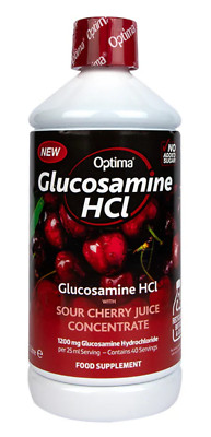 Optima Glucosamin HCl 1500mg Vit C Aktivsaft Sauerkirsche 1000ml 1L UVP 22£