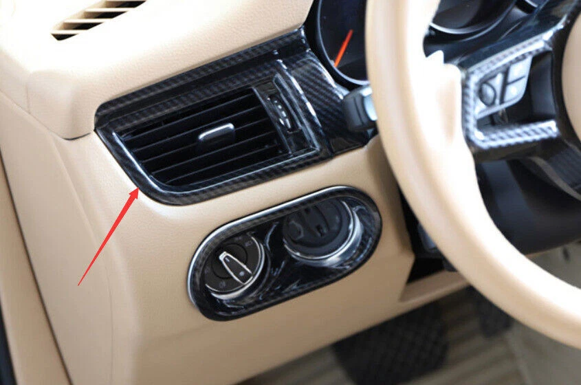 适用于保时捷 Macan 2015 - 2018 碳纤维仪表板通风口面板条盖 — 第 3/4 张图片