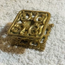 antique hardware Mid Century Modern French Provincial brass drawer pull  Knob