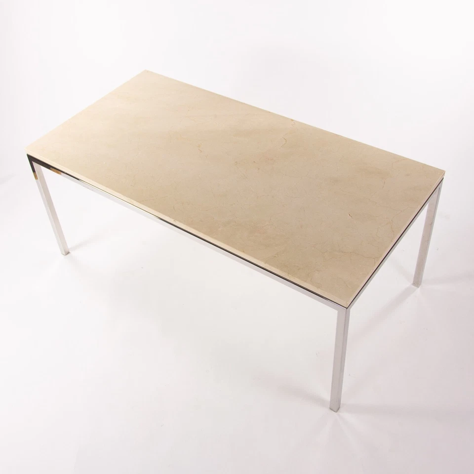 2011 Beige Granite 6x3 ft Meeting Dining Conference Table Stainless Base Knoll  - Image 2 of 4