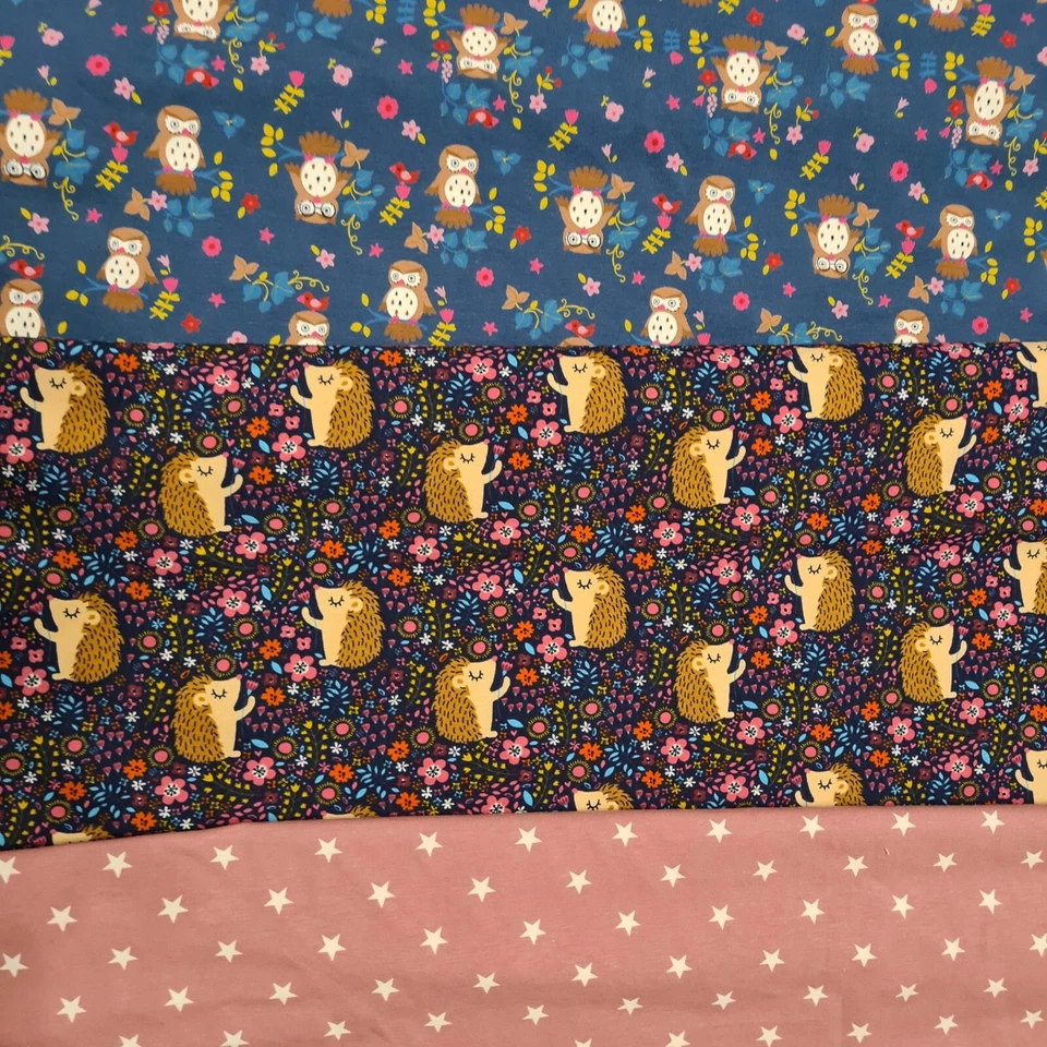 Stoffpaket Herbstmotive 5 Stoffreste Baumwolljersey 30x70cm für Mütze oder Loop - Bild 4 von 4