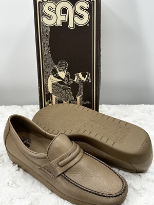 NEW SAS Mens Alamo Leather Slip On Loafers Mocha Tan Size  display picture 2