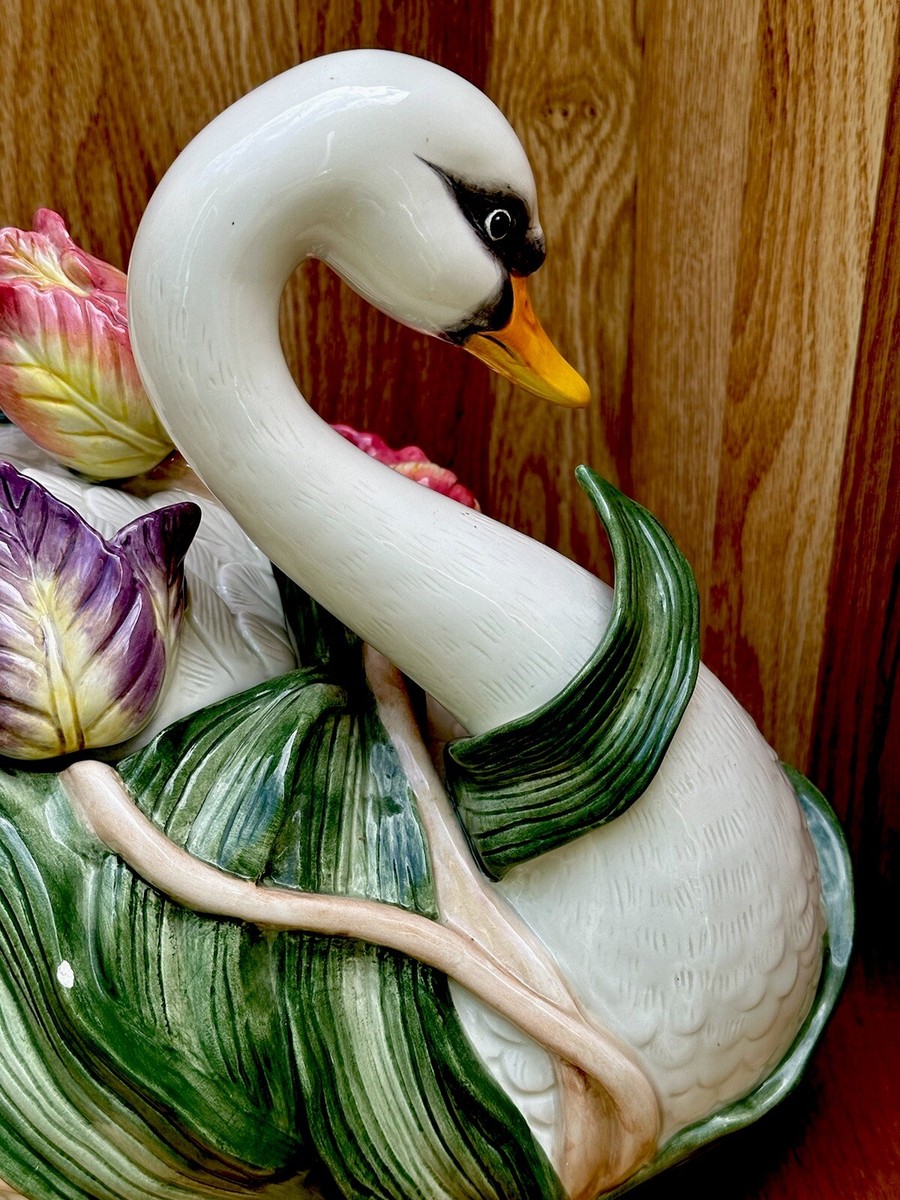 Fitz and Floyd Tulip Swan Soup Tureen 3-3/4 qt Vintage 1995
