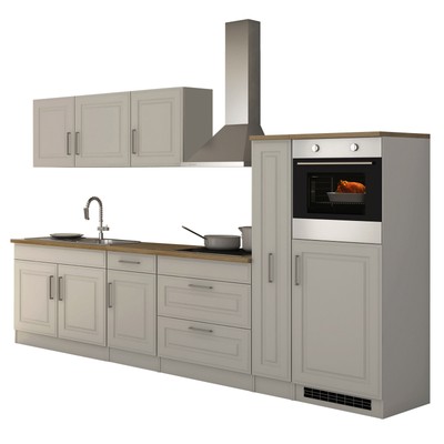 Kuchenzeile Landhaus Einbaukuche Mit Elektrogeraten Kuchenblock 320 Cm Weiss Ebay