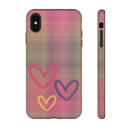 Hearts with Plaid - Custodia telefono resistente per iPhone, Samsung Galaxy, Google Pixel - Foto 118 di 285
