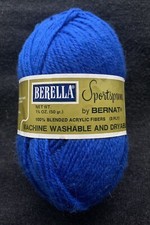 BaaWoolly Yarns : Vintage BERNAT BERELLA SPORTSPUN 3 Ply. 1 x 50g/1.75oz. Royal.
