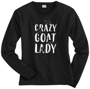 Crazy-Goat-Lady-Women-039-s-Long-Sleeve-T-Shirt-Greatest-Of-All-Time-Fun-Gift