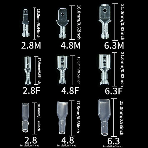 450X Assortment Male Female Spade Terminals Kit Electrical Wire Crimp Connectors - Picture 4 of 12