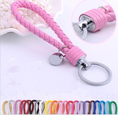 Braided PU Leather Strap Keyring Keychain Car Key Chain Ring Key Fob Funny - Picture 1 of 26
