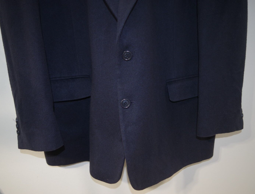 218 ADOLFO Couture Vintage Mens 48 Sport Coat Navy Blue Cashmere Jacket Blazer - Picture 9 of 9