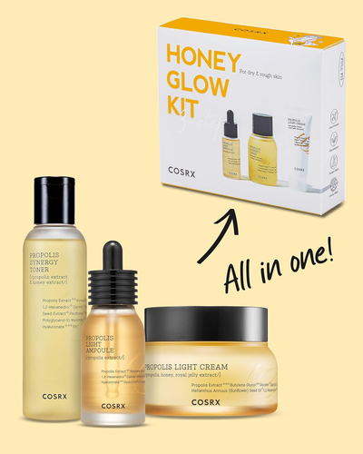 Honey Glow Kit, Korean Skin Care Set, Propolis Toner, Serum, Cream, Travel Size - Picture 2 of 12