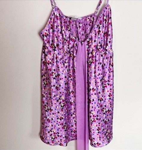 Vintage Victoria’s Secret Tie Front Open Polka Dot Cami Top M 2009 - Picture 4 of 7