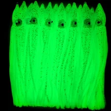 20pc Soft Plastic Octopus Squid Skirt Fishing Lures Hoochies Trolling 15CM Glow