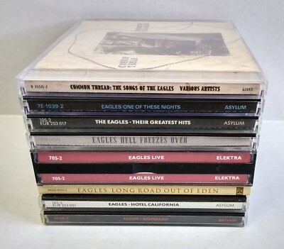 The Eagles 8 CD Lot- Hotel California, Hell Freezes Over, Desperado, Live, Hits