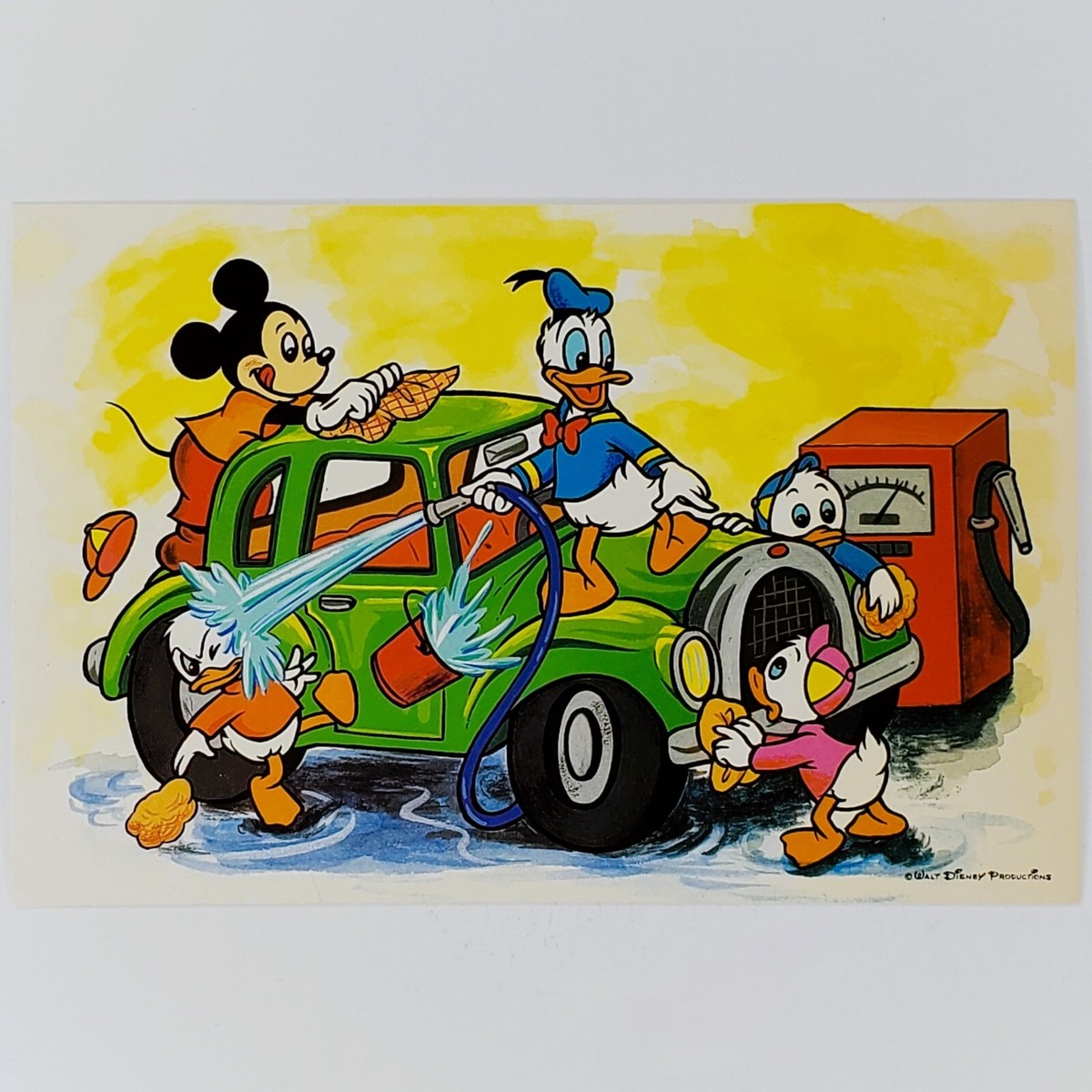 Mickey Mouse Postcard Disney Donald Duck Huey Dewey Louie Japan