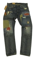 Special! Polo Ralph Lauren Multi Graphic & Patched Sullivan Slim Blue Jeans