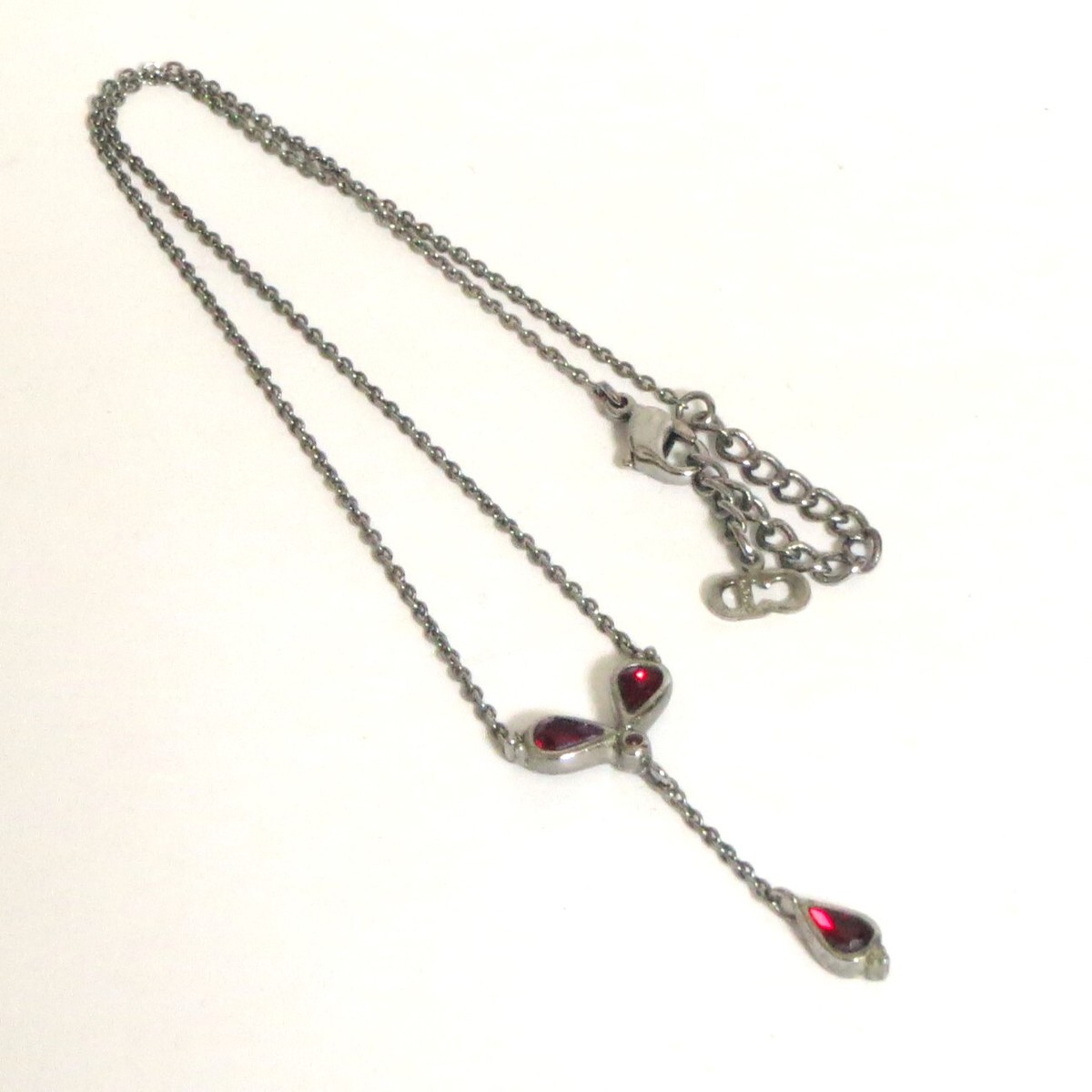 Dior 赤色宝石の装飾 ビンテージ　ネックレス Dior 赤色宝石の装飾 ビンテージ ネックレス N5384】Christian