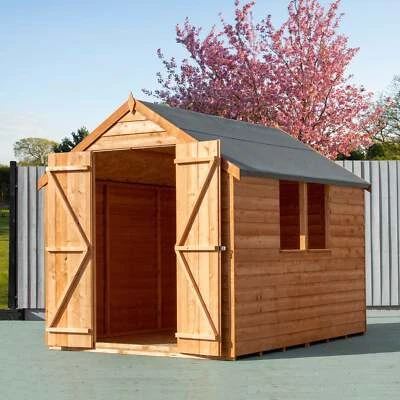 BEST SHED Shire Overlap 8x6 Double Door Economy With Window Storage Shed - Outdoor Wooden