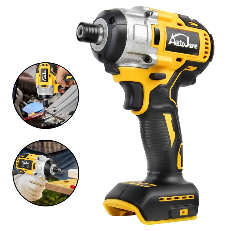 Cordless Brushless 1/4'' Hex Impact Driver 320NM Body For Dewalt 20V Battery