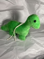 Vintage Plush Dinosaur Ring Toss Game Toy Stuffed Animal Eden Green Toddler Baby