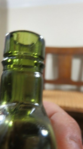 HÜBSCHE OLIVGRÜNE ANTIKE FORM HERGESTELLT MUSTERGRÖSSE WHISKEYFLASCHE - Bild 4 von 7