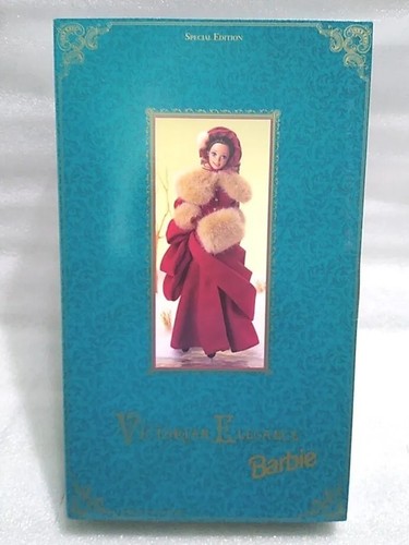 1994 Victorian Elegance Barbie - Maroon Dress Fur Collar