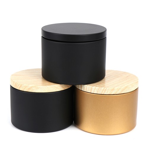 Candle Making Tinplate Empty Storage Jars Wood Grain Lids Cosmetic Pot Tea Bd S1 - Picture 11 of 15
