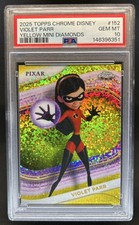 2025 Topps Chrome Disney Violet Parr Yellow Mini Diamond Refractor #152 PSA 10