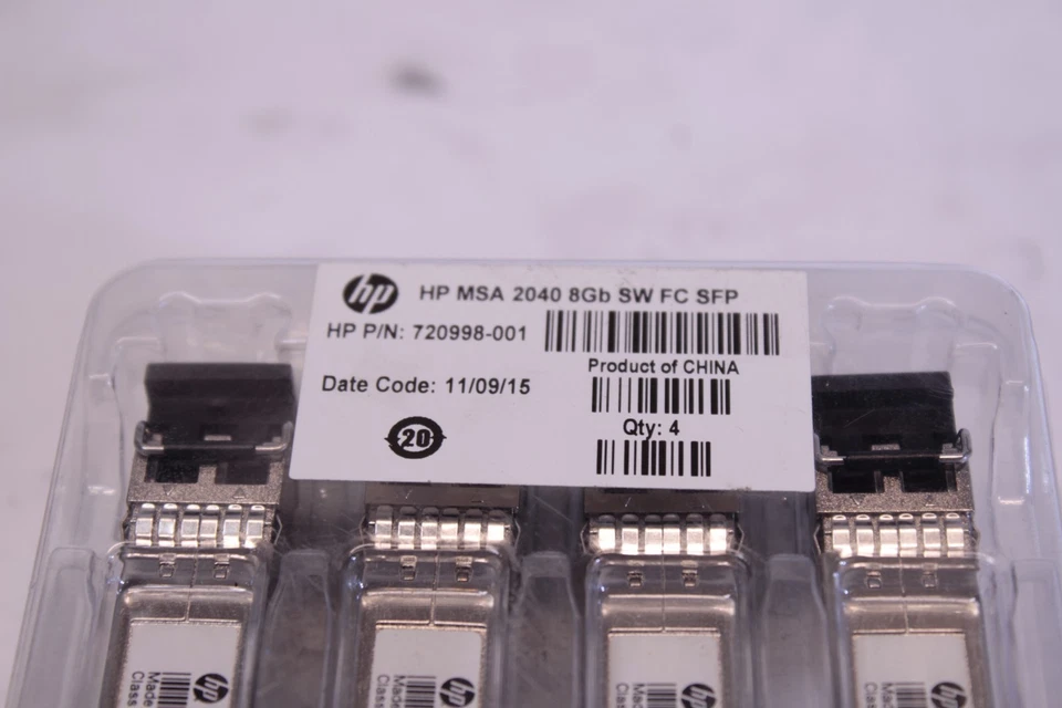 HP C8R23A 720998-001 MSA 2040 SFP+ 8GB Shortwave 850nm FC SFP+ SW 4 Pack - Image 2 of 3