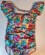 Swim Solutions 16 Off The Shoulder Botanical Printed One Piece Swimsuit Ruffled