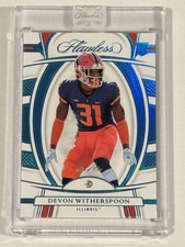 2023 Flawless Collegiate Devon Witherspoon Rookie Platinum Diamond 1/1 RC