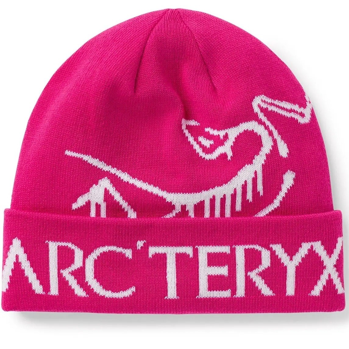 ARC'TERYX Cappello Arc’teryx Bird Word Toque rosa berretto logo berretto invernale avventura all'aperto in ottime condizioni