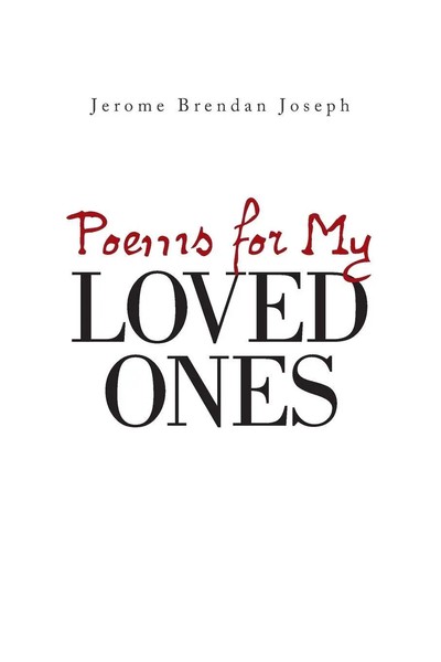 Poems For My Loved Ones | Jerome Brendan Joseph | Taschenbuch | Englisch | 2021-image