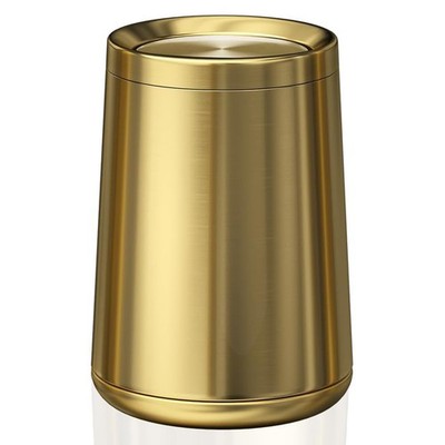 YOJIA 8L / 2.1Gal Gold Brushed Stainless Steel Trash Can with Swing Cover,Gol...