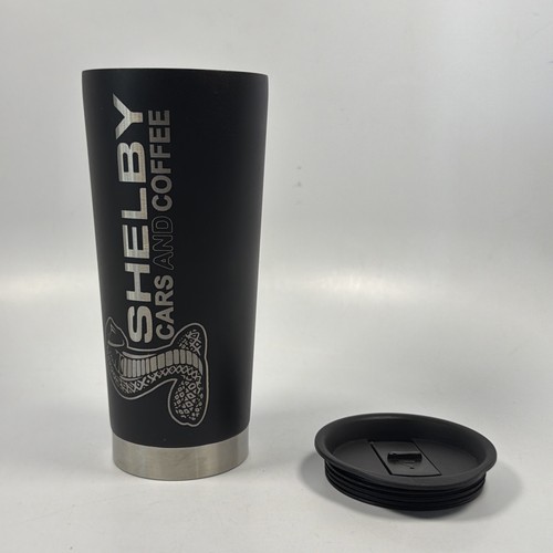 Shelby Black Matte Coffee Cup Tumbler Steel Ford Mustang Cobra 16oz Clean Promo