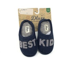 Dluxe Dearfoams Best Kid Slippers Blue Little Boys Size 7/8