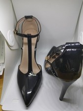 High Heels Pumps Damenschuhe mit Knöchel und Schafftriemchen Gr 37 Schwarz Top