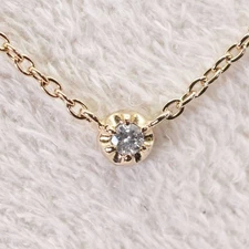 Agete K10 Diamond 0.02ct Necklace 24 3286