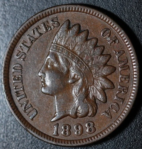1898 INDIAN HEAD CENT - With LIBERTY & DIAMONDS - XF EF