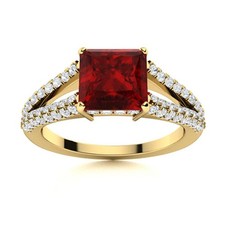 925 Sterling Silver Garnet Solitaire with Accents Ring Jewelry
