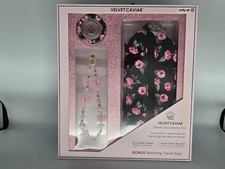 VELVET CAVIAR Phone Accessories Set - Pink Rose Floral  NEW 